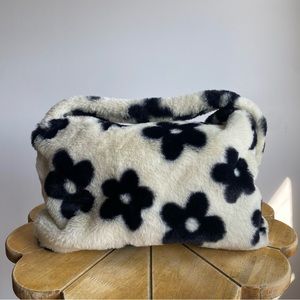 Urban Outfitters Black and White Floral Shoulder Bag